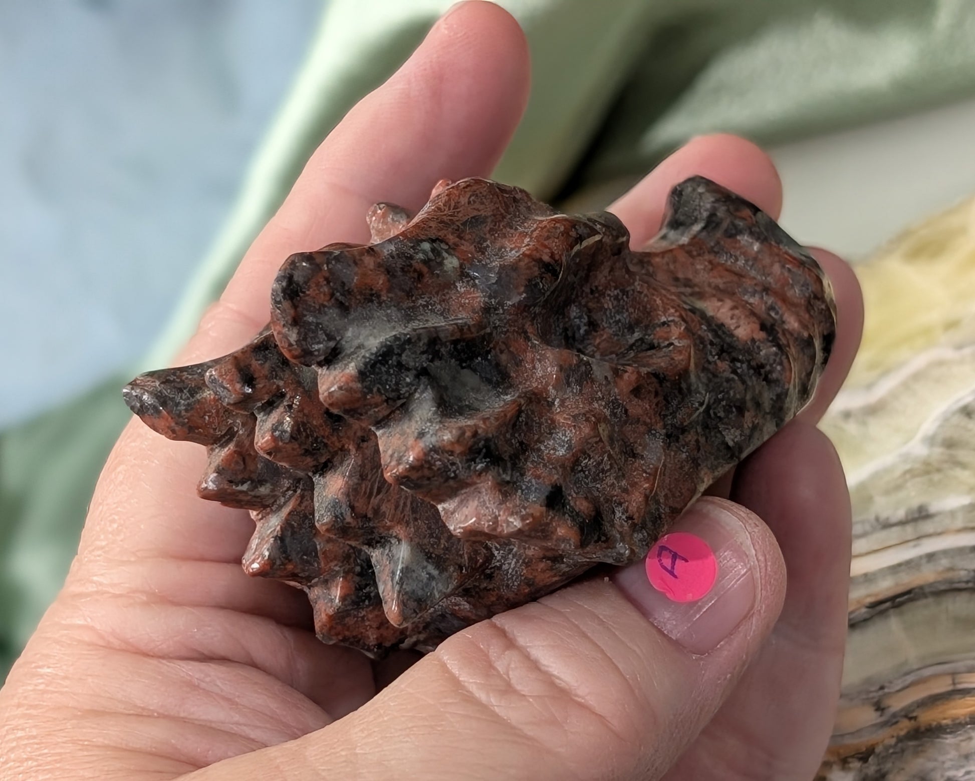 Red Larvikite Dragon Head