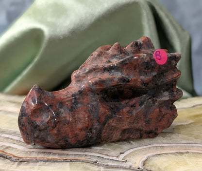 Red Larvikite Dragon Head