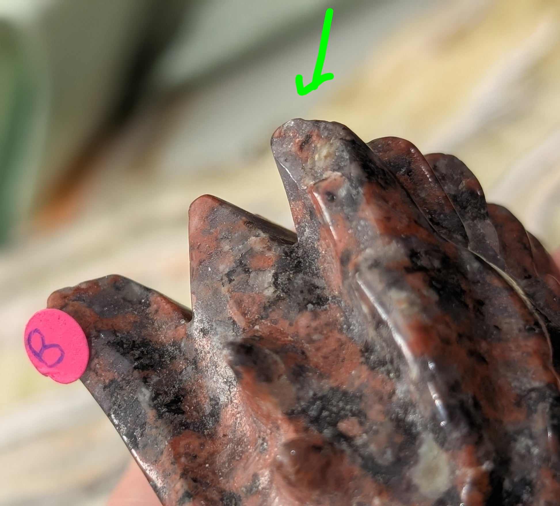 Red Larvikite Dragon Head