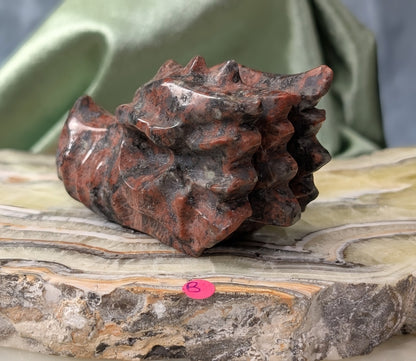 Red Larvikite Dragon Head