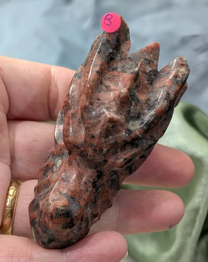 Red Larvikite Dragon Head