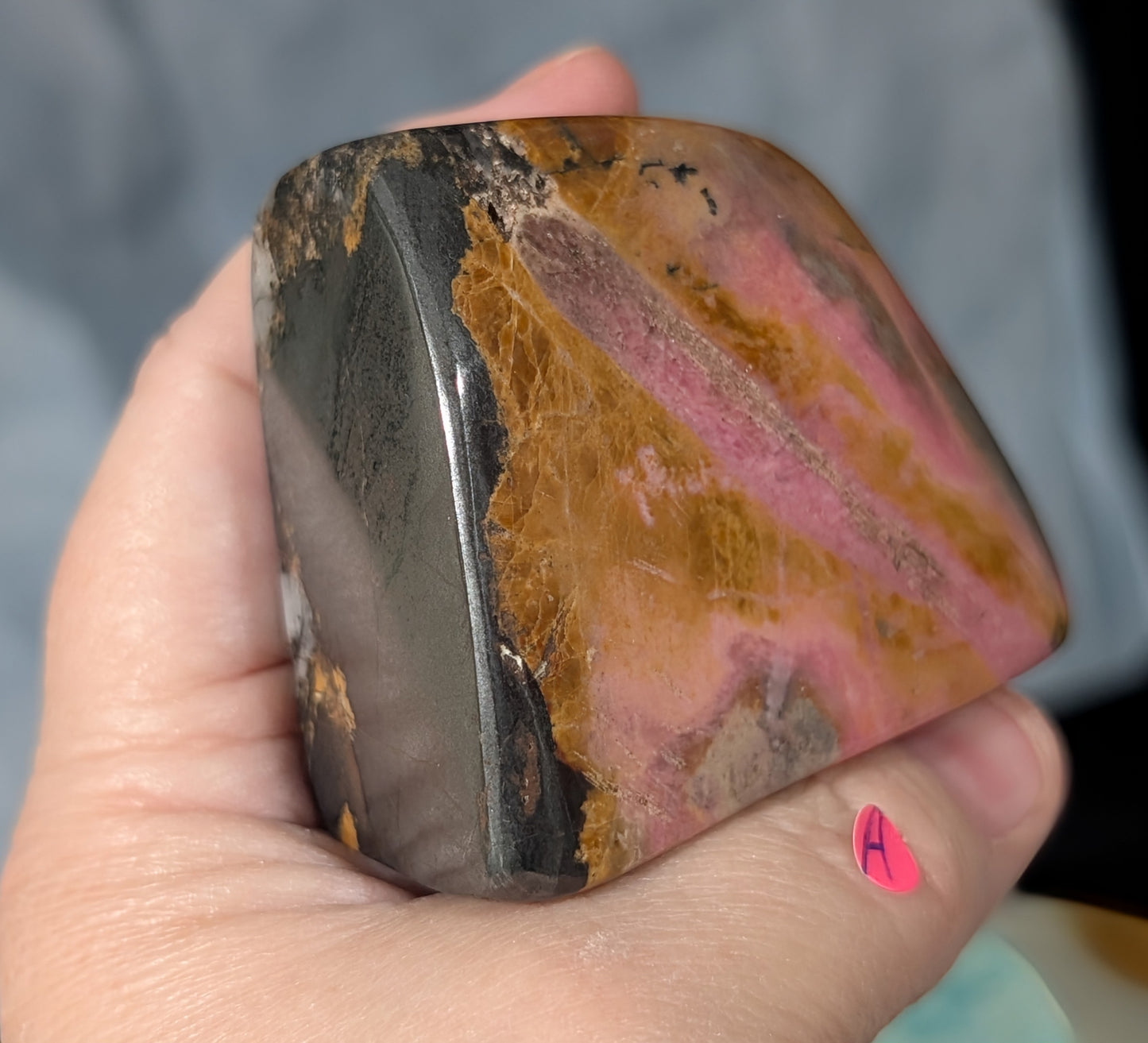 Rhodonite Freeform with Hematite Bottom