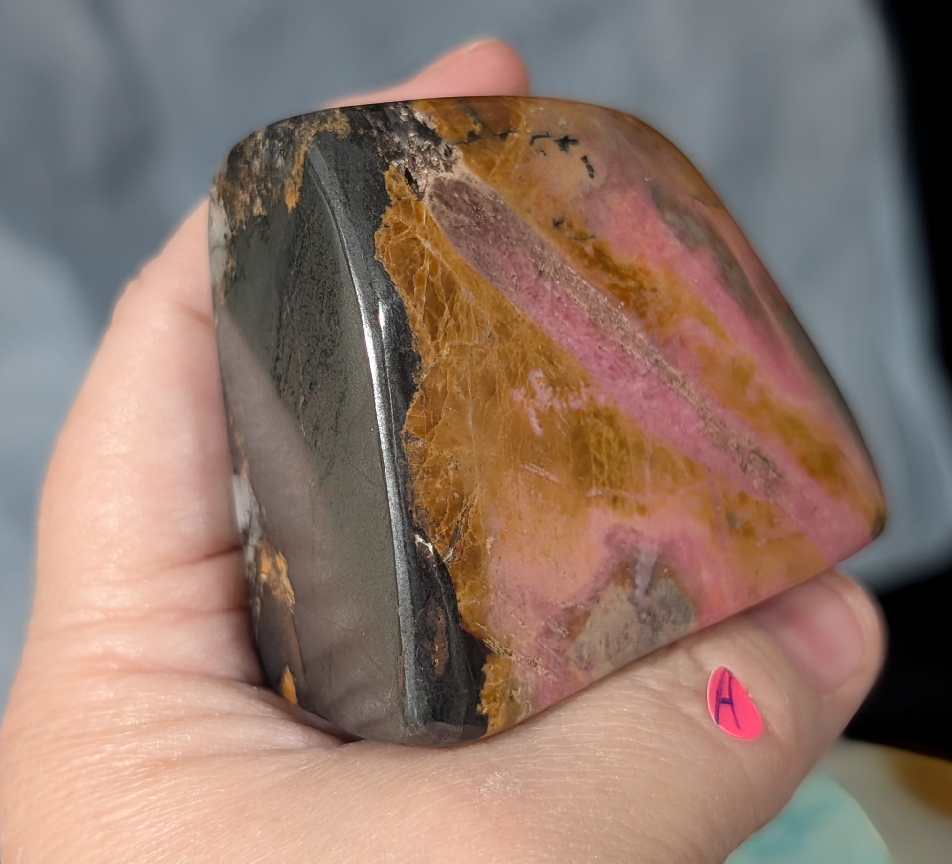 Rhodonite Freeform with Hematite Bottom