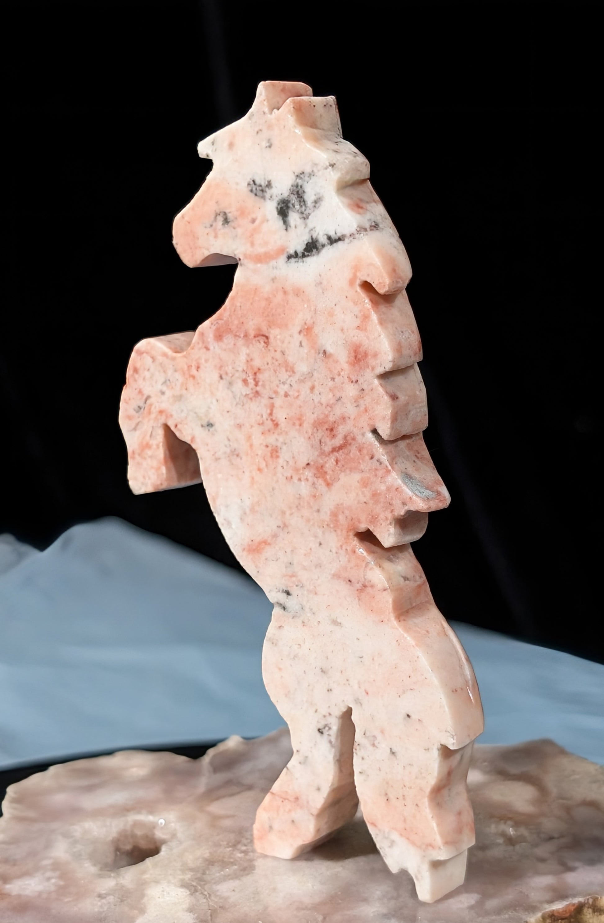 Rhodonite Rearing Horse Figurine
