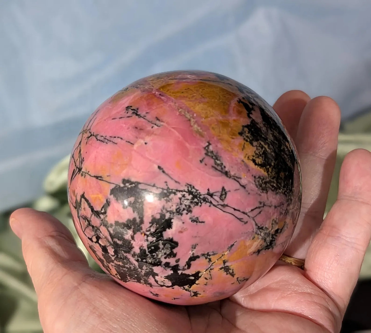 Large Pink Rhodonite Sphere