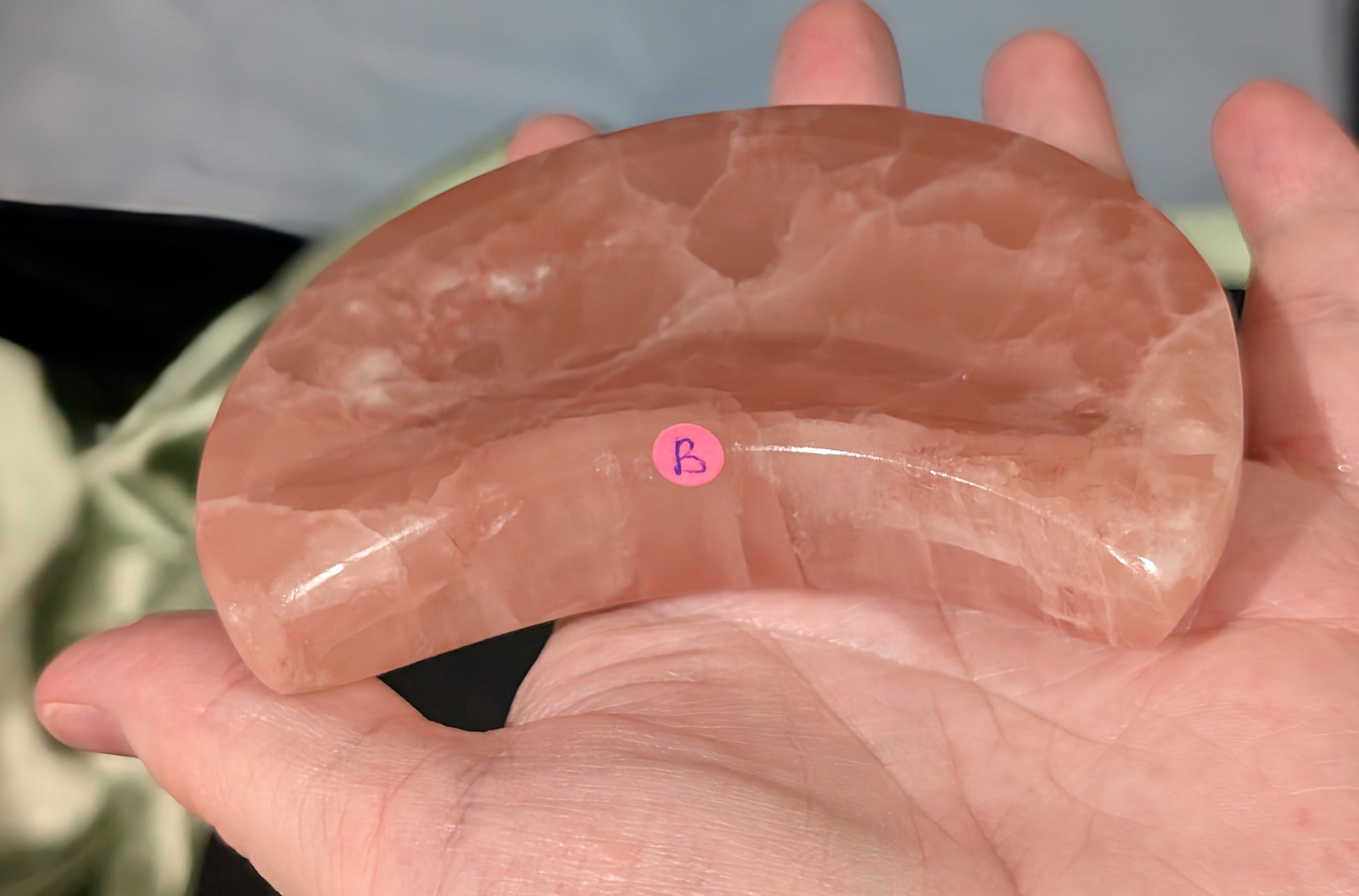 Rose Calcite Moon Bowl