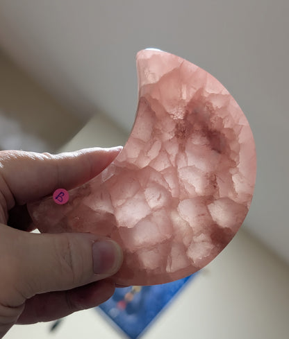 Translucent Rose Calcite Moon Bowl