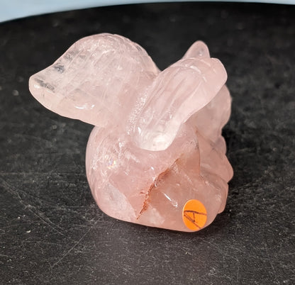 Rose Quartz Angel Cat Figurine 1C