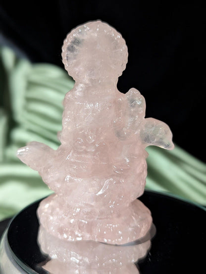 Rose Quartz Saraswati Figurine