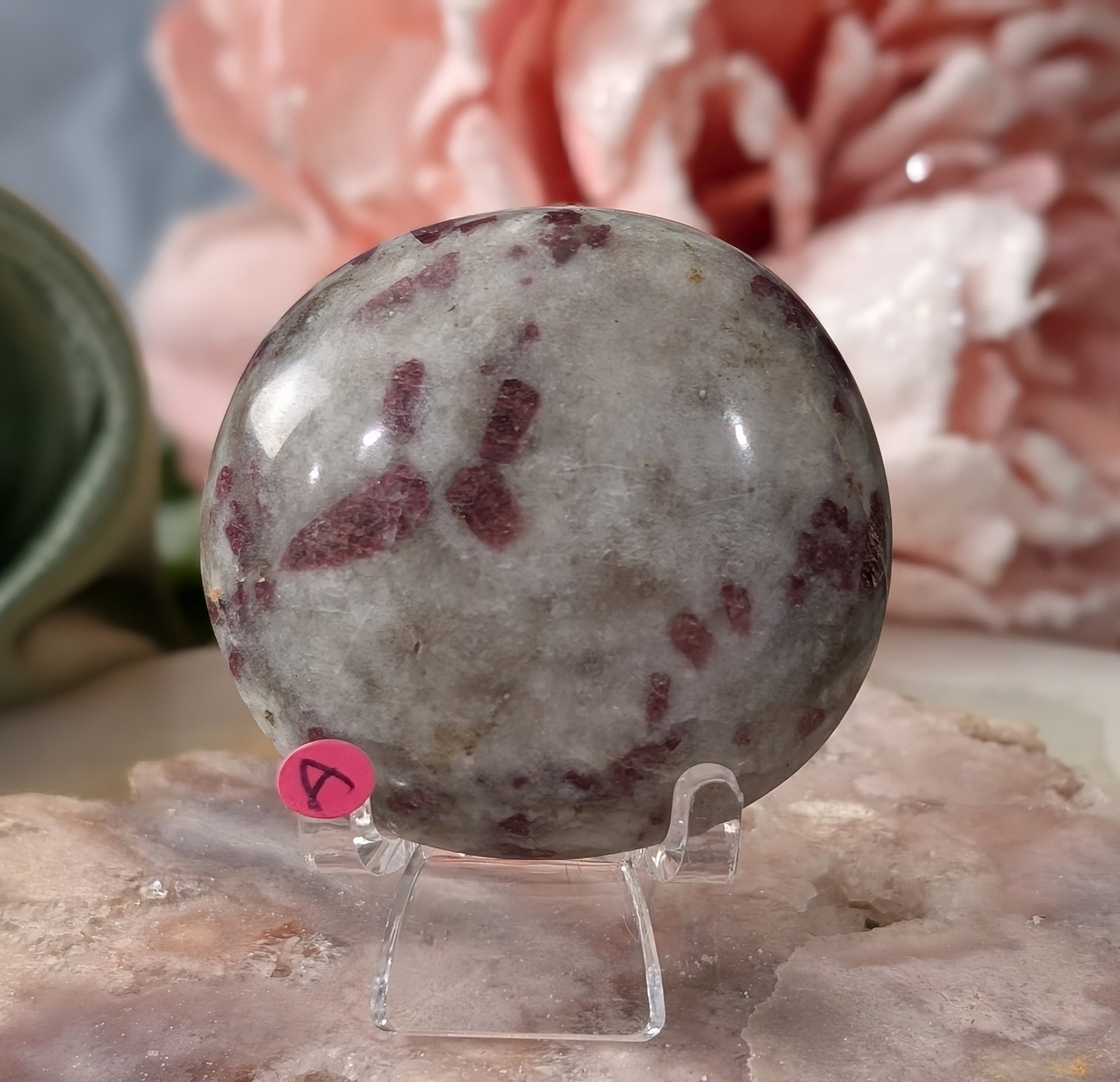 Rubellite Tourmaline Palm Stone