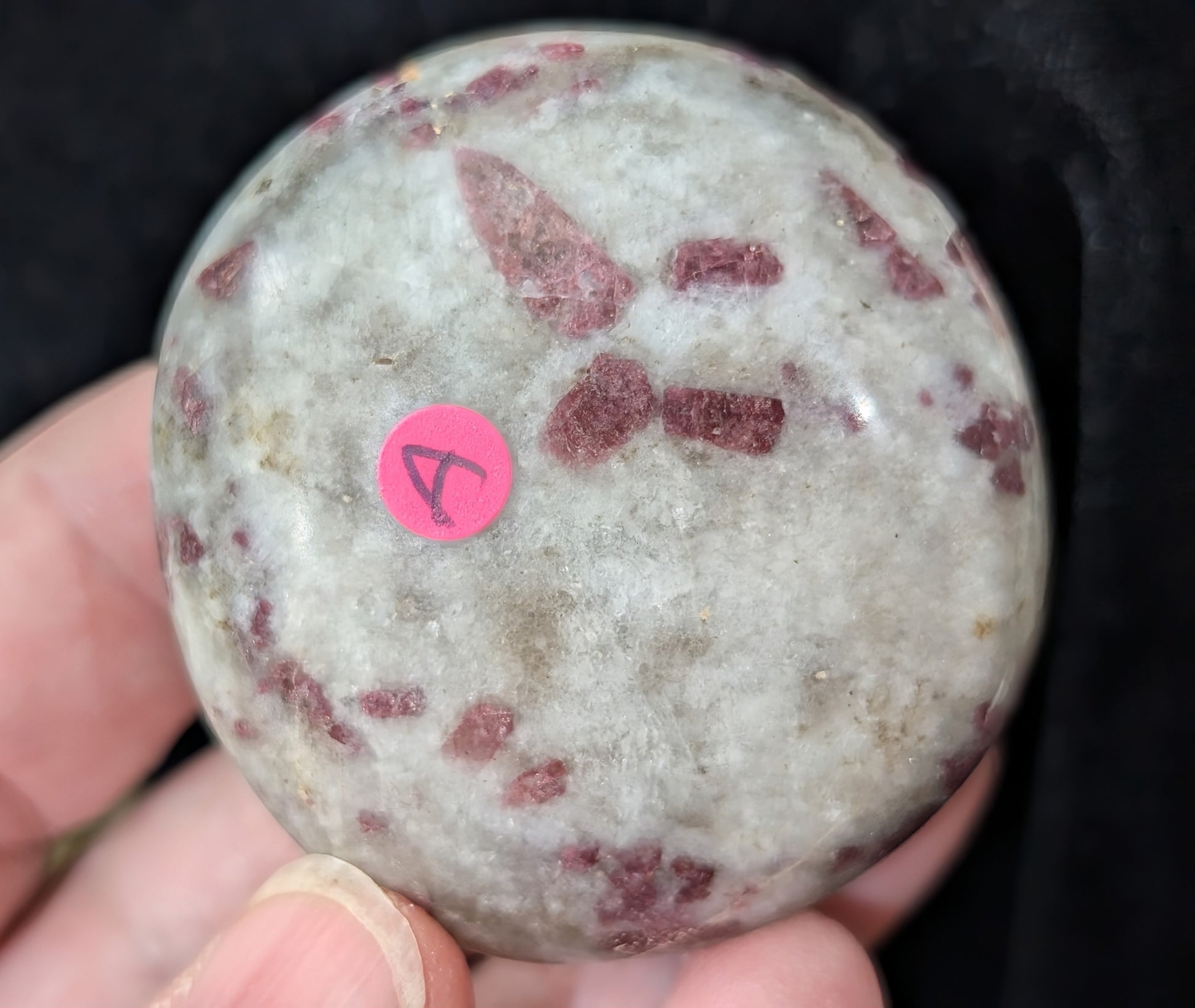 Rubellite Tourmaline Palm Stone