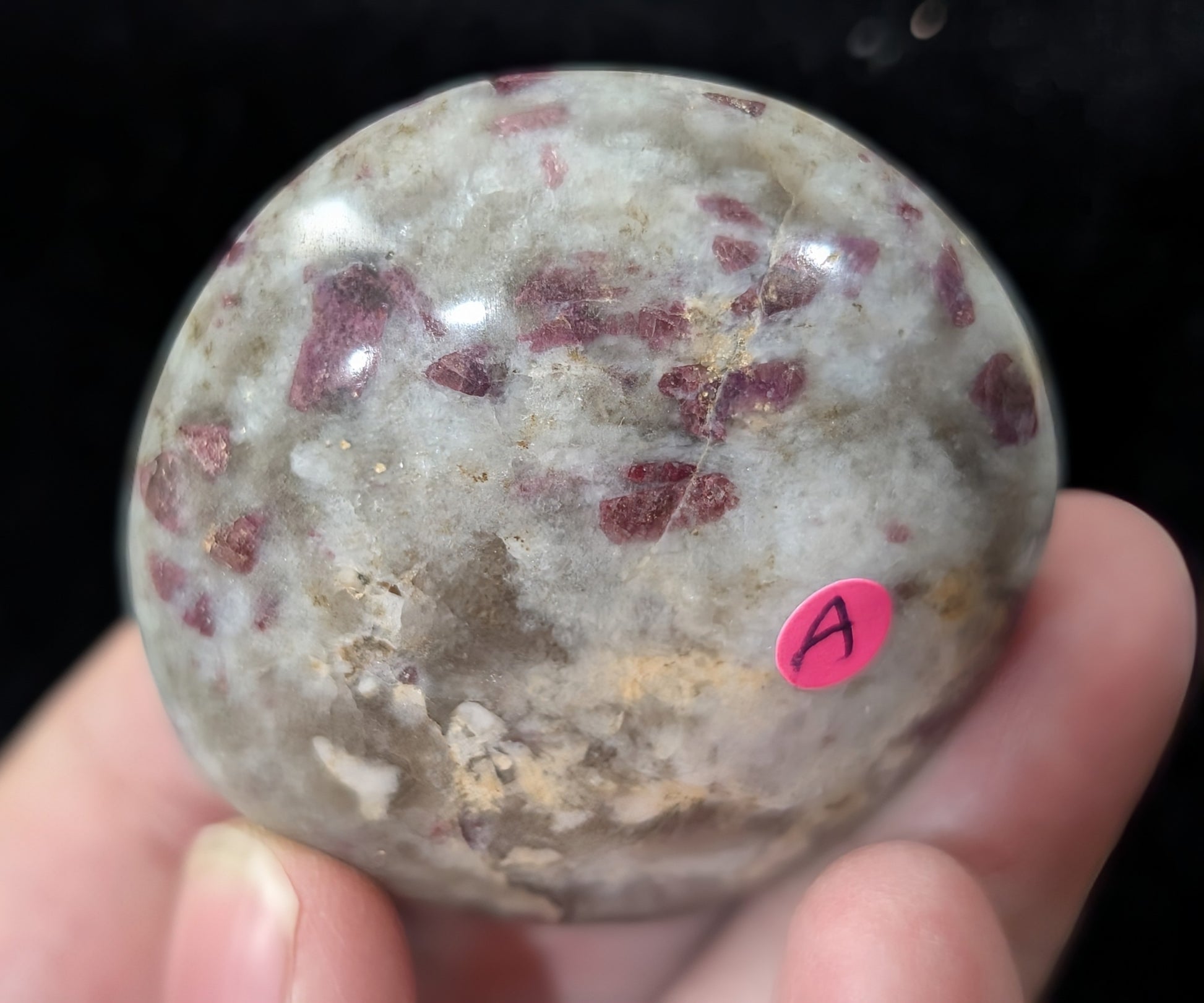 Rubellite Tourmaline Palm Stone