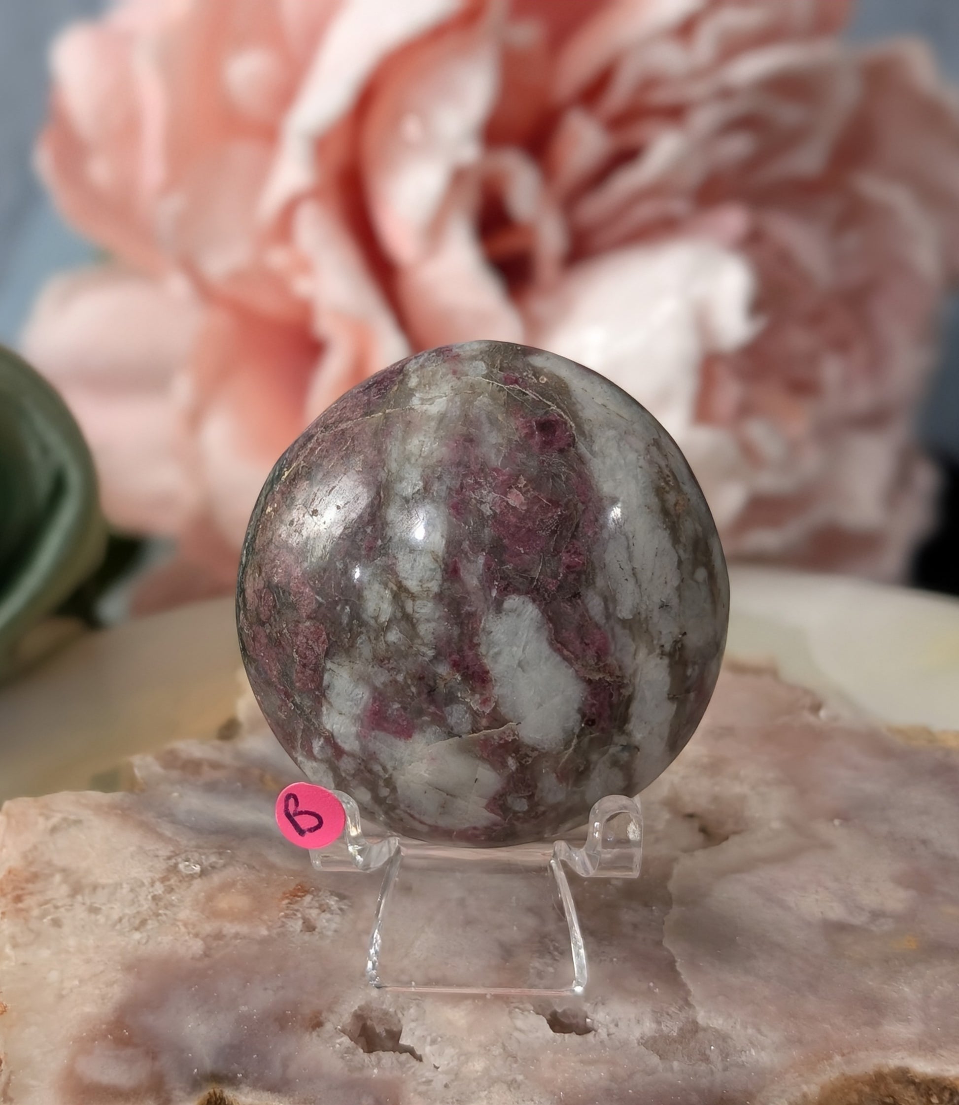 Rubellite Tourmaline Palm Stone