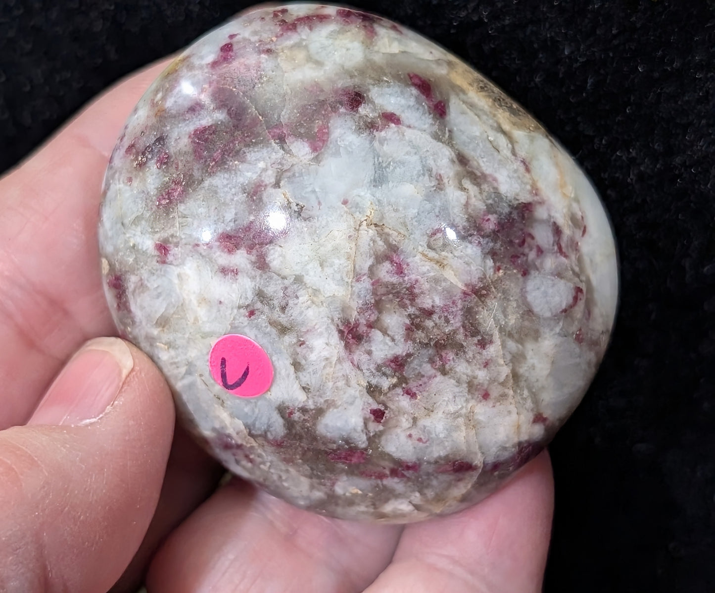 Rubellite Tourmaline Palm Stone