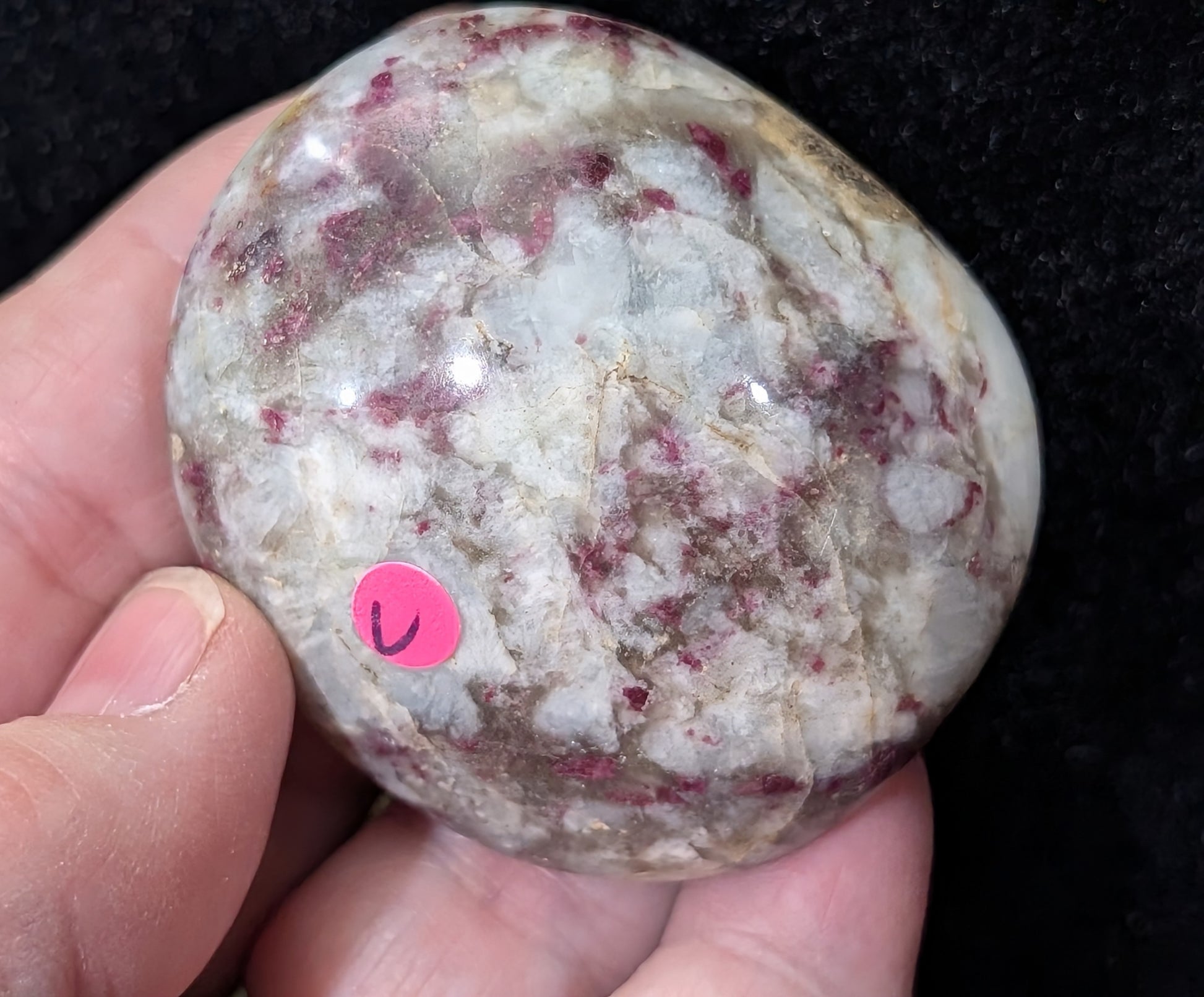 Rubellite Tourmaline Palm Stone