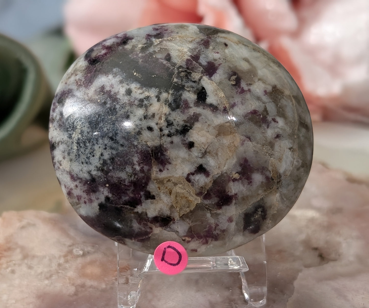 Rubellite Tourmaline Palm Stone