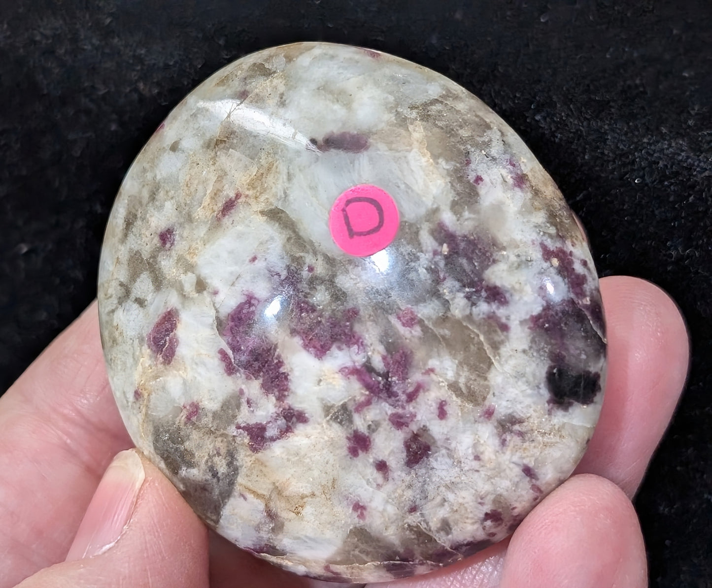 Rubellite Tourmaline Palm Stone