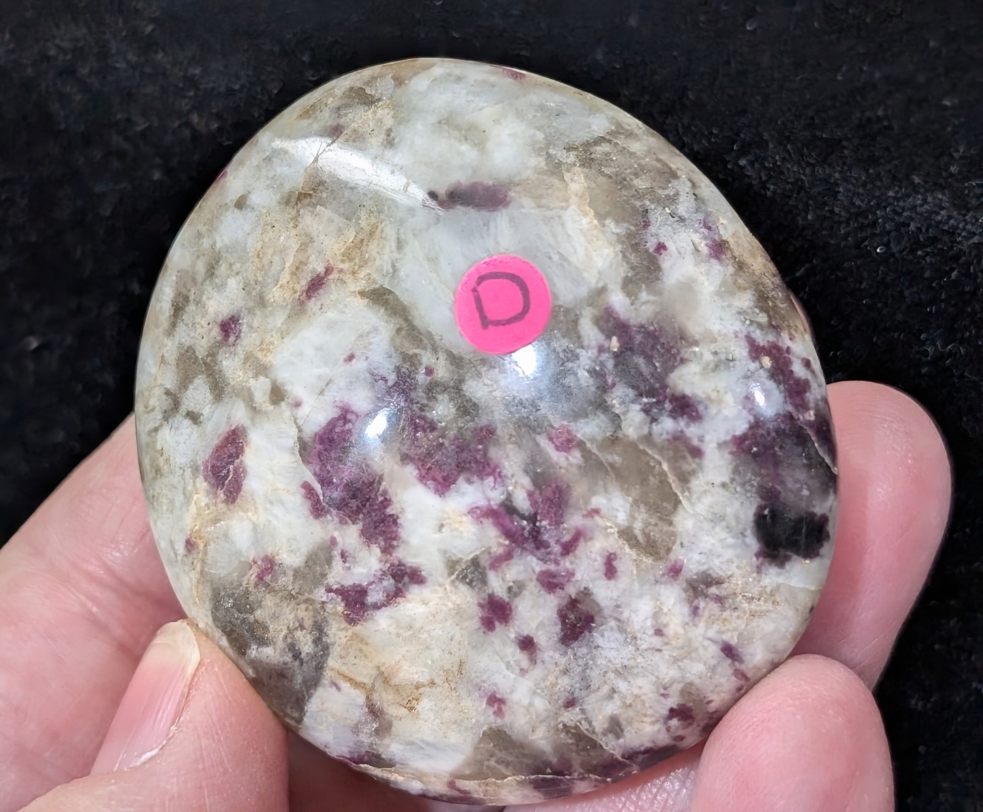 Rubellite Tourmaline Palm Stone