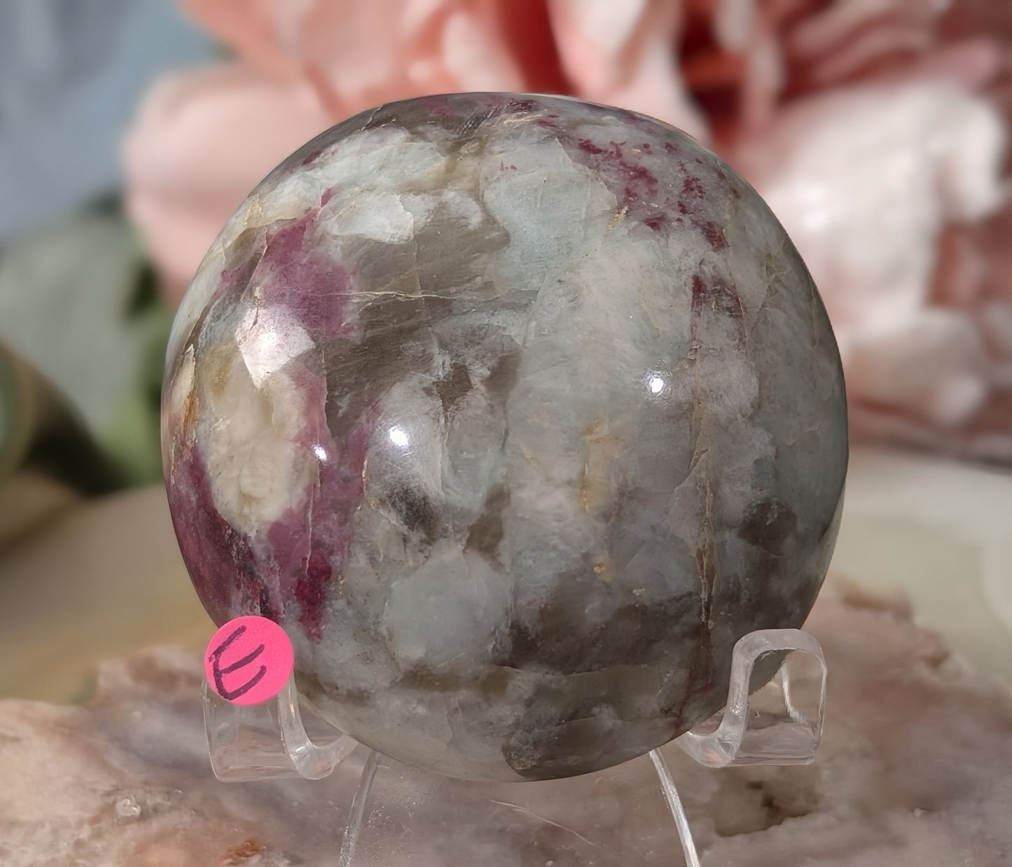 Rubellite Tourmaline Palm Stone