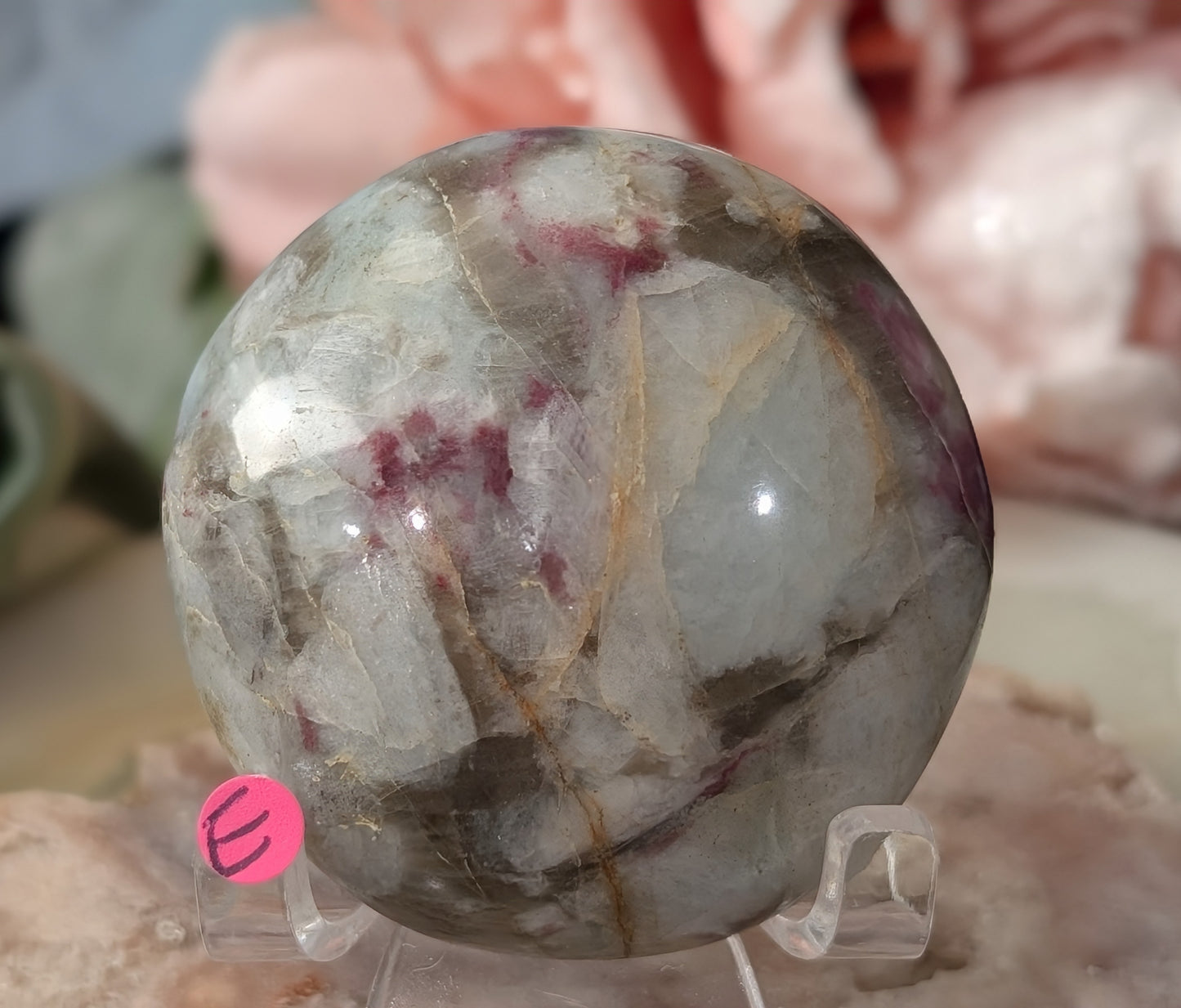 Rubellite Tourmaline Palm Stone