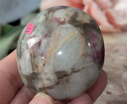 Rubellite Tourmaline Palm Stone