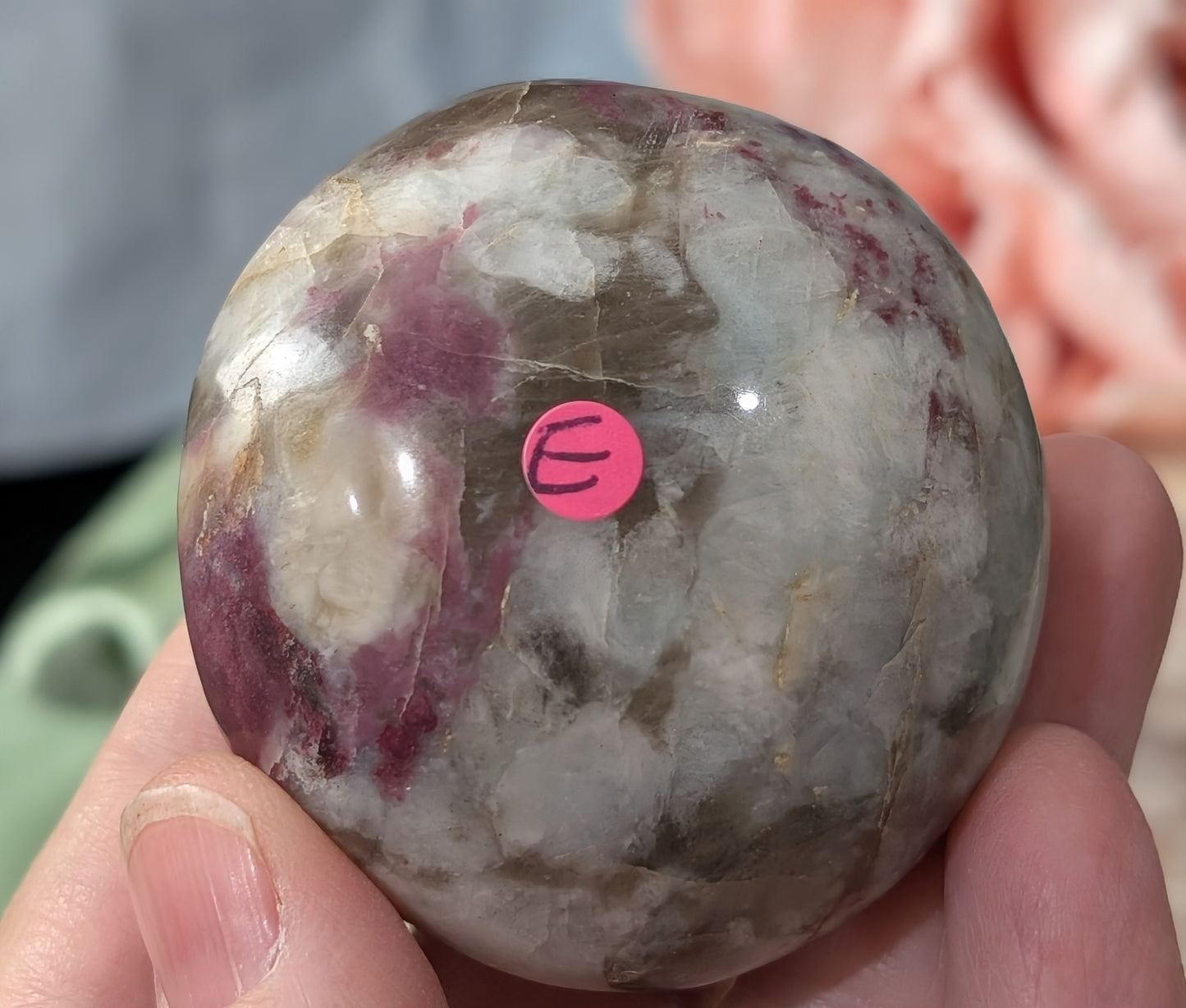Rubellite Tourmaline Palm Stone