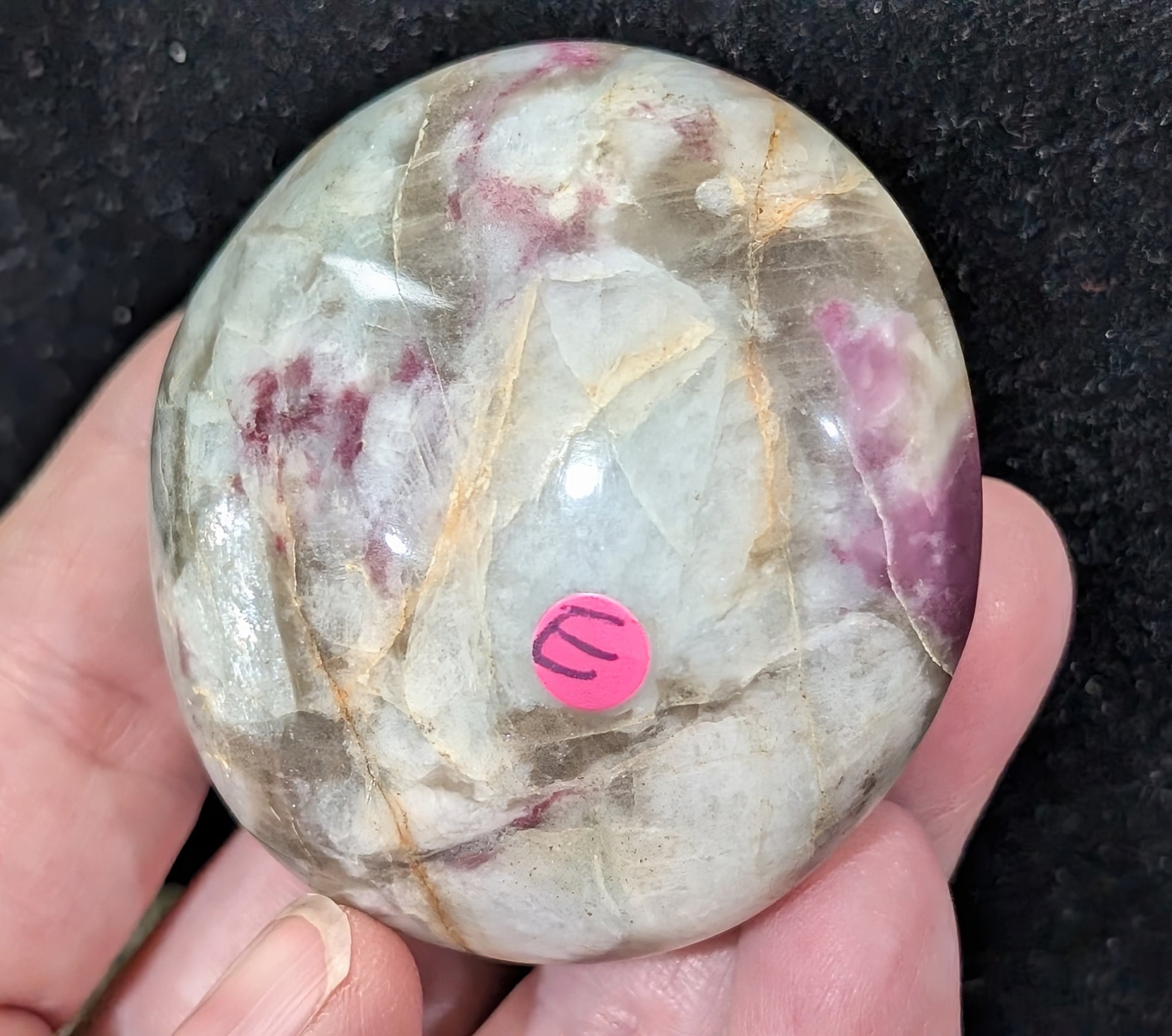 Rubellite Tourmaline Palm Stone