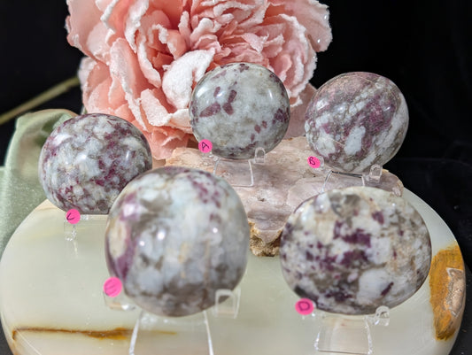 Rubellite Tourmaline Palm Stones