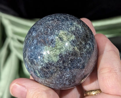 Ruby Fuchsite in Kyanite Sphere