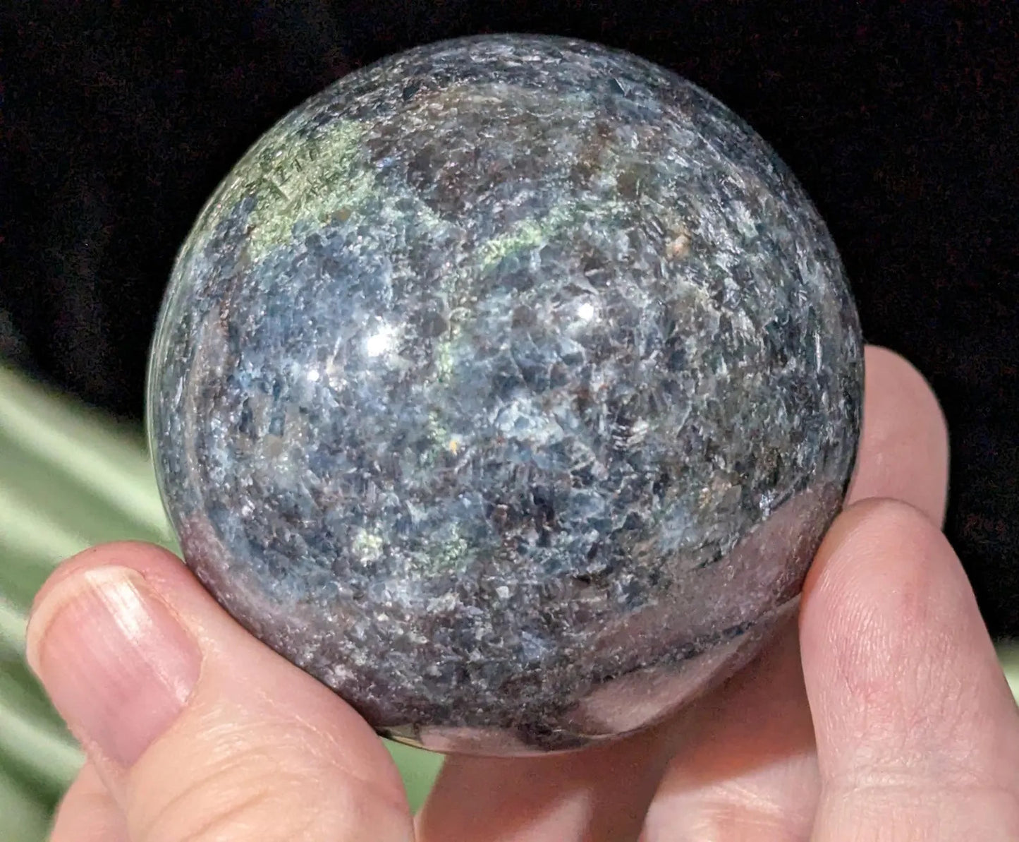 Ruby Fuchsite in Kyanite Sphere