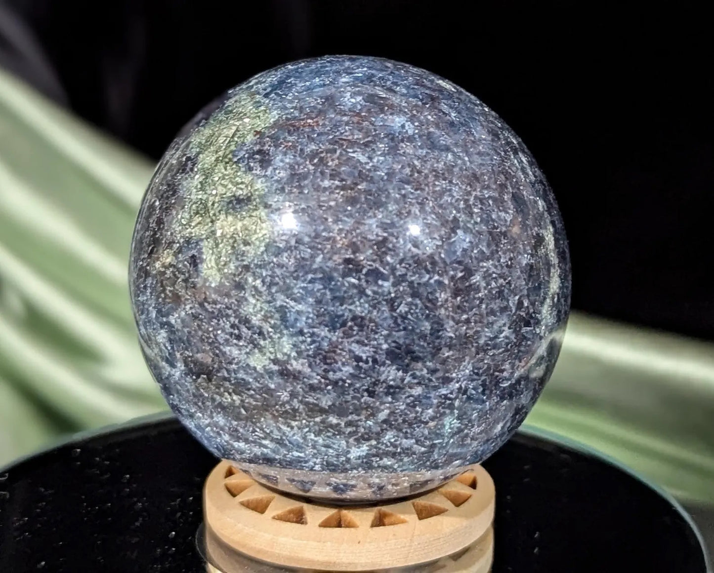 Ruby Fuchsite in Kyanite Sphere