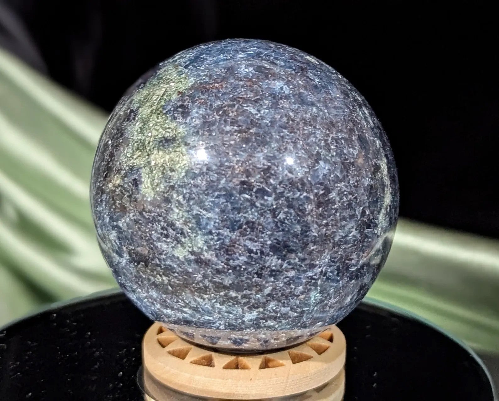Ruby Fuchsite in Kyanite Sphere