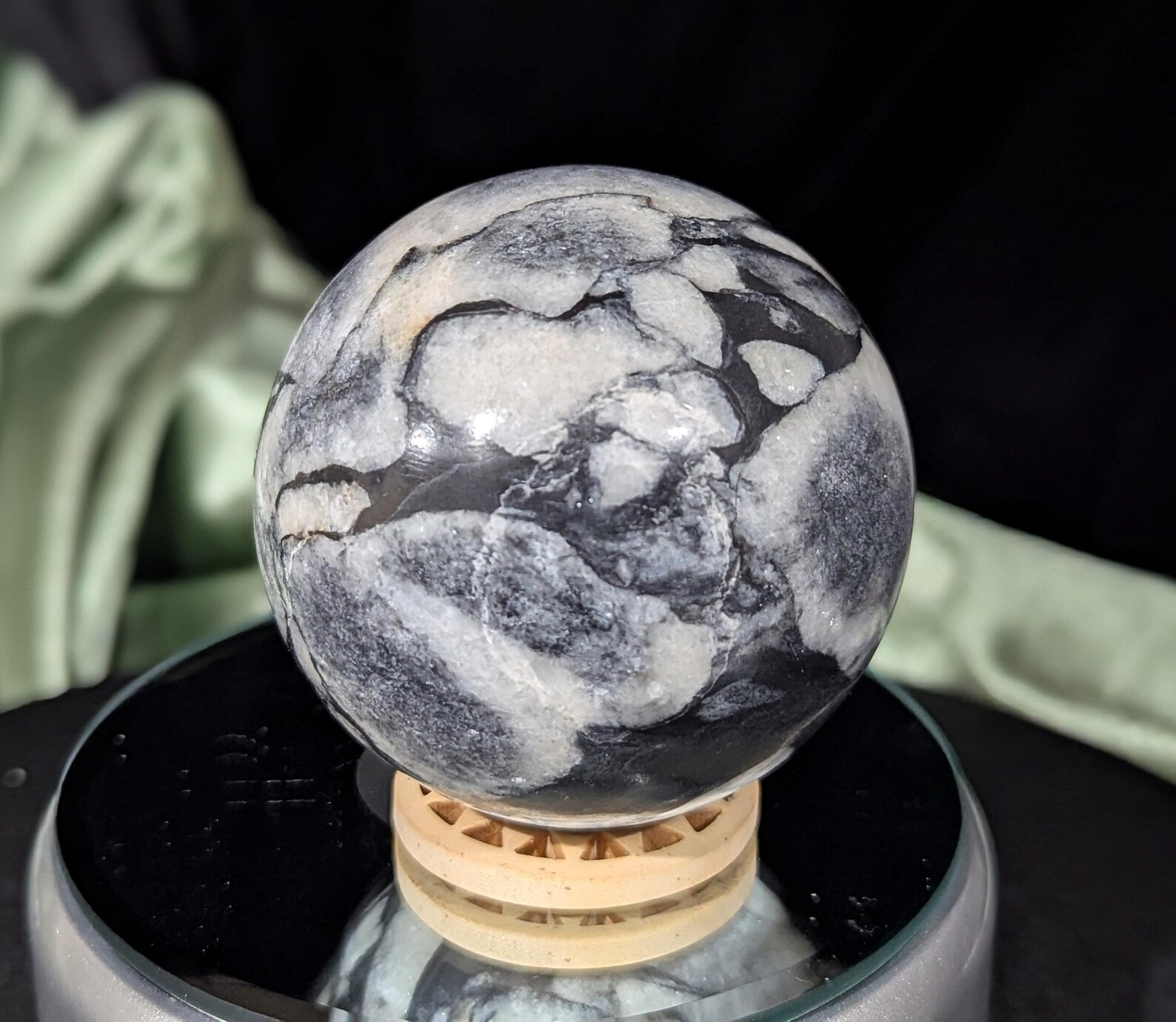 Shell Jasper Sphere