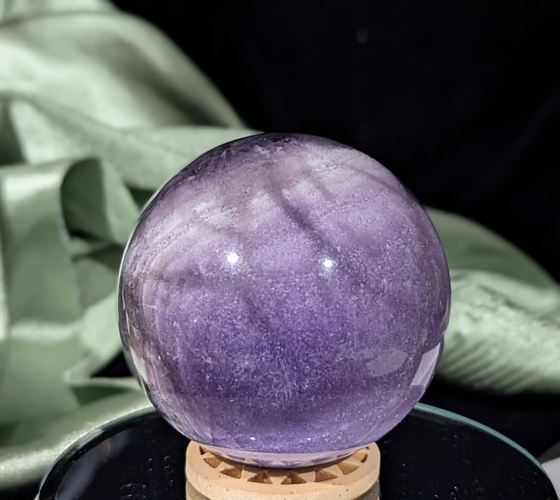 Silky Purple Fluorite Sphere