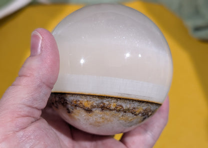 Silky White Clear Calcite Sphere