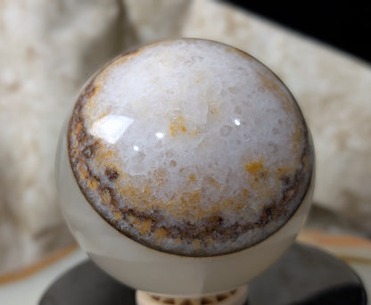 Silky White Clear Calcite Sphere