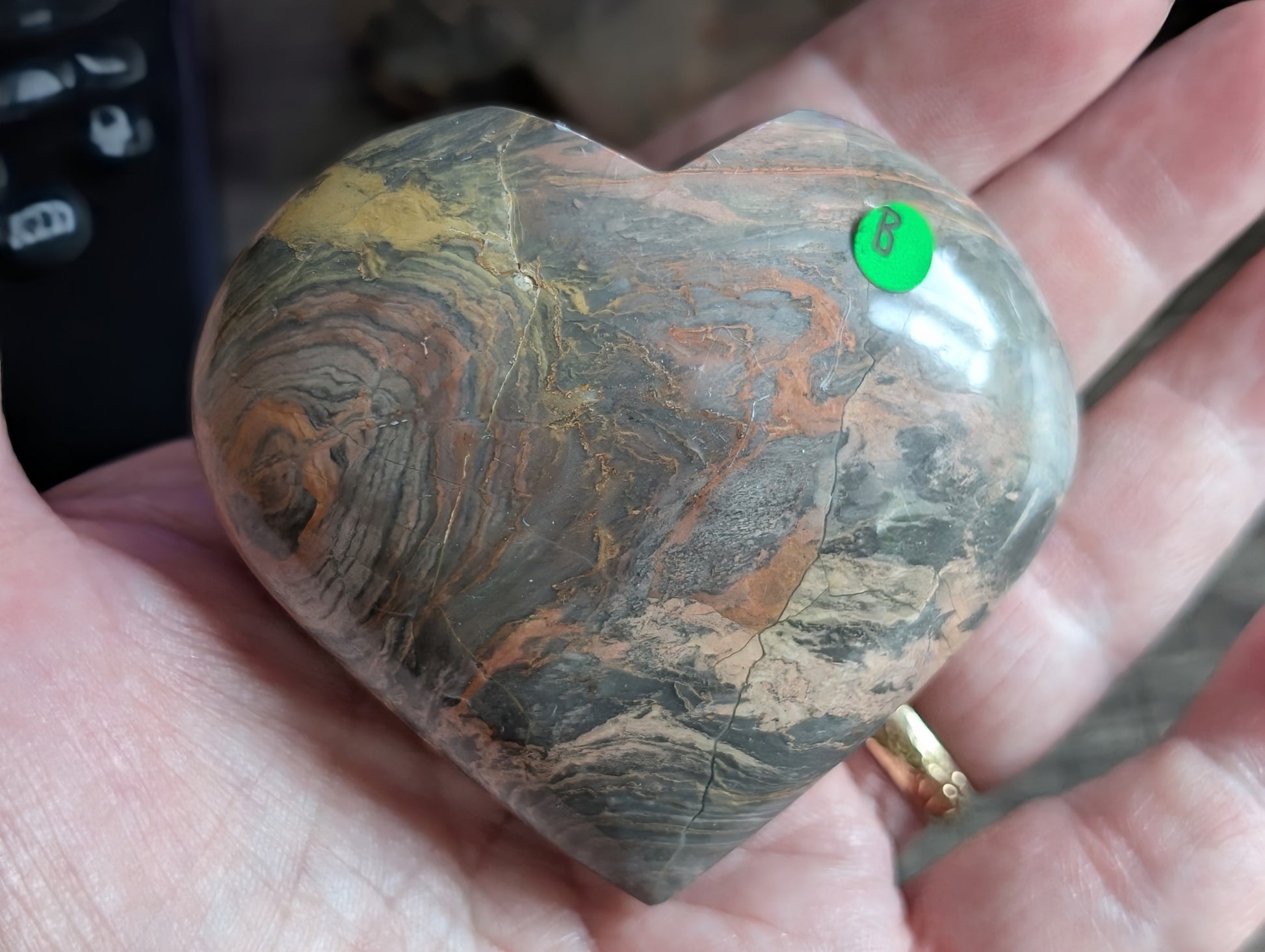 Silver Leaf Jasper Heart