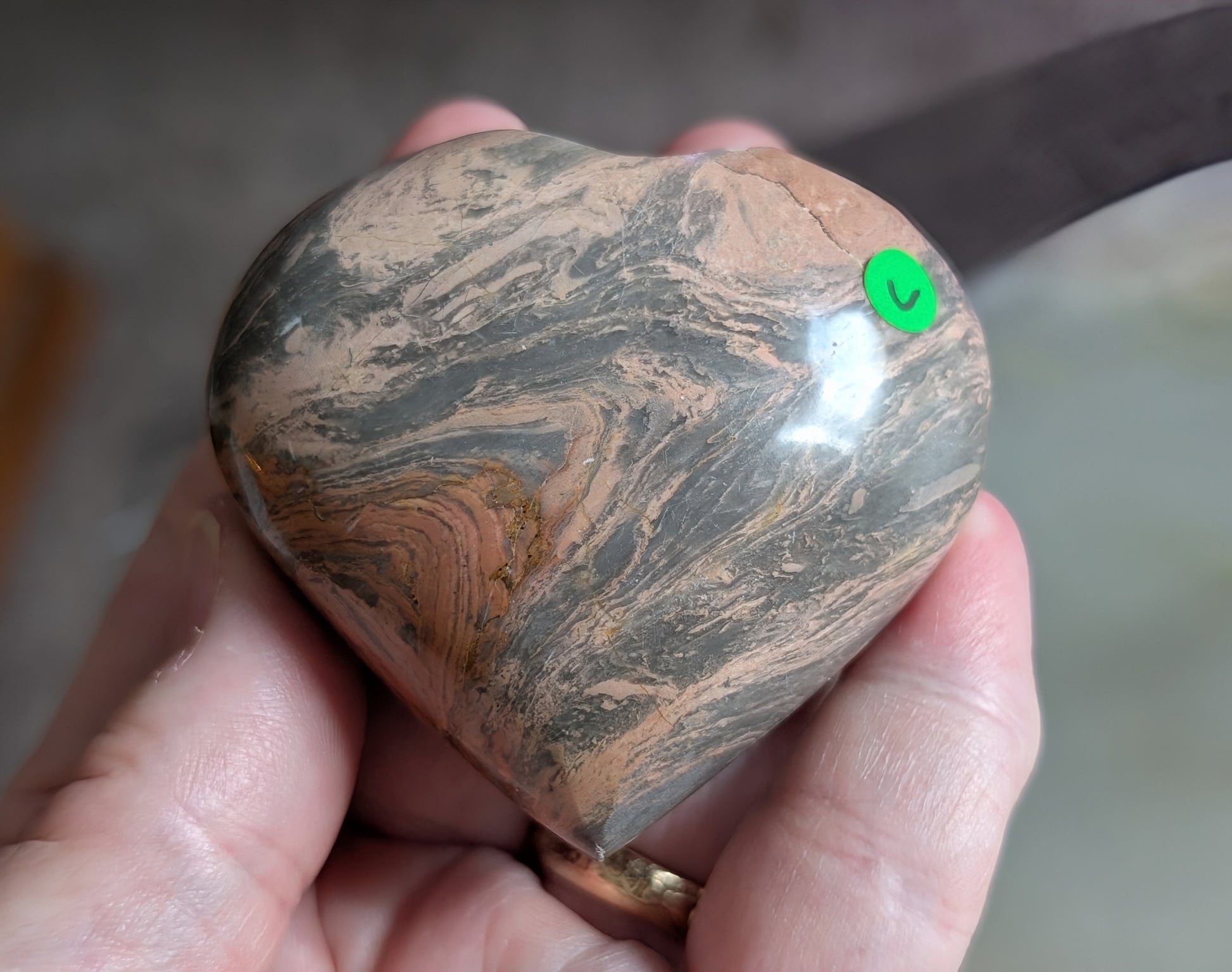 Silver Leaf Jasper Heart