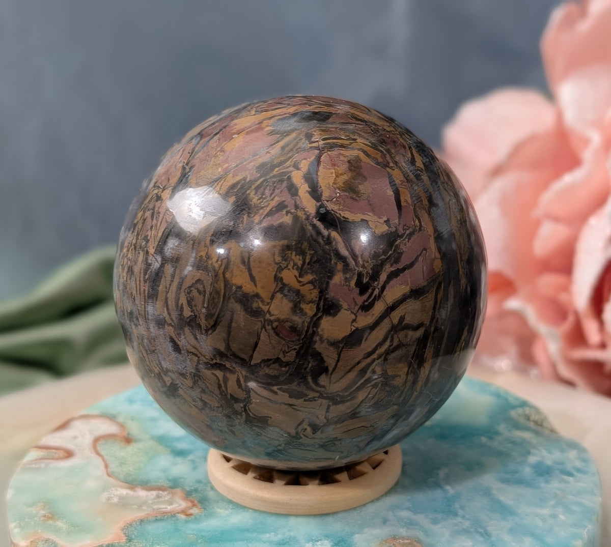Silver Leaf Jasper Sphere