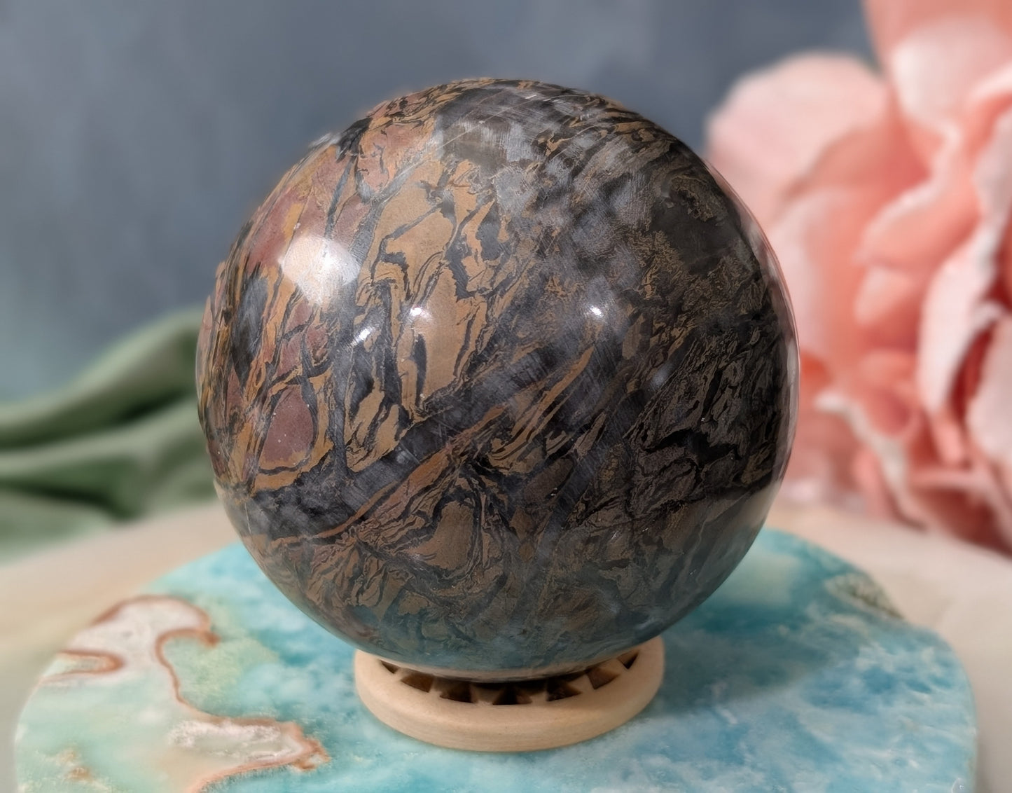 Silver Leaf Jasper Sphere