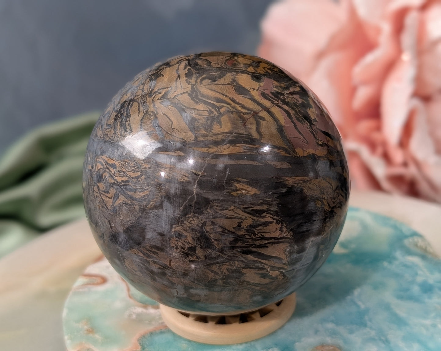 Silver Leaf Jasper Sphere