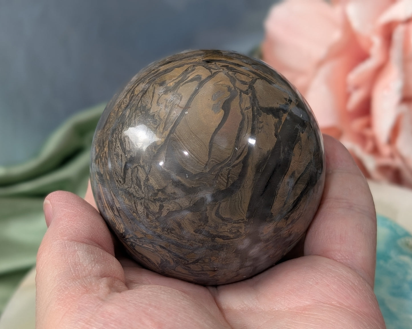 Silver Leaf Jasper Sphere