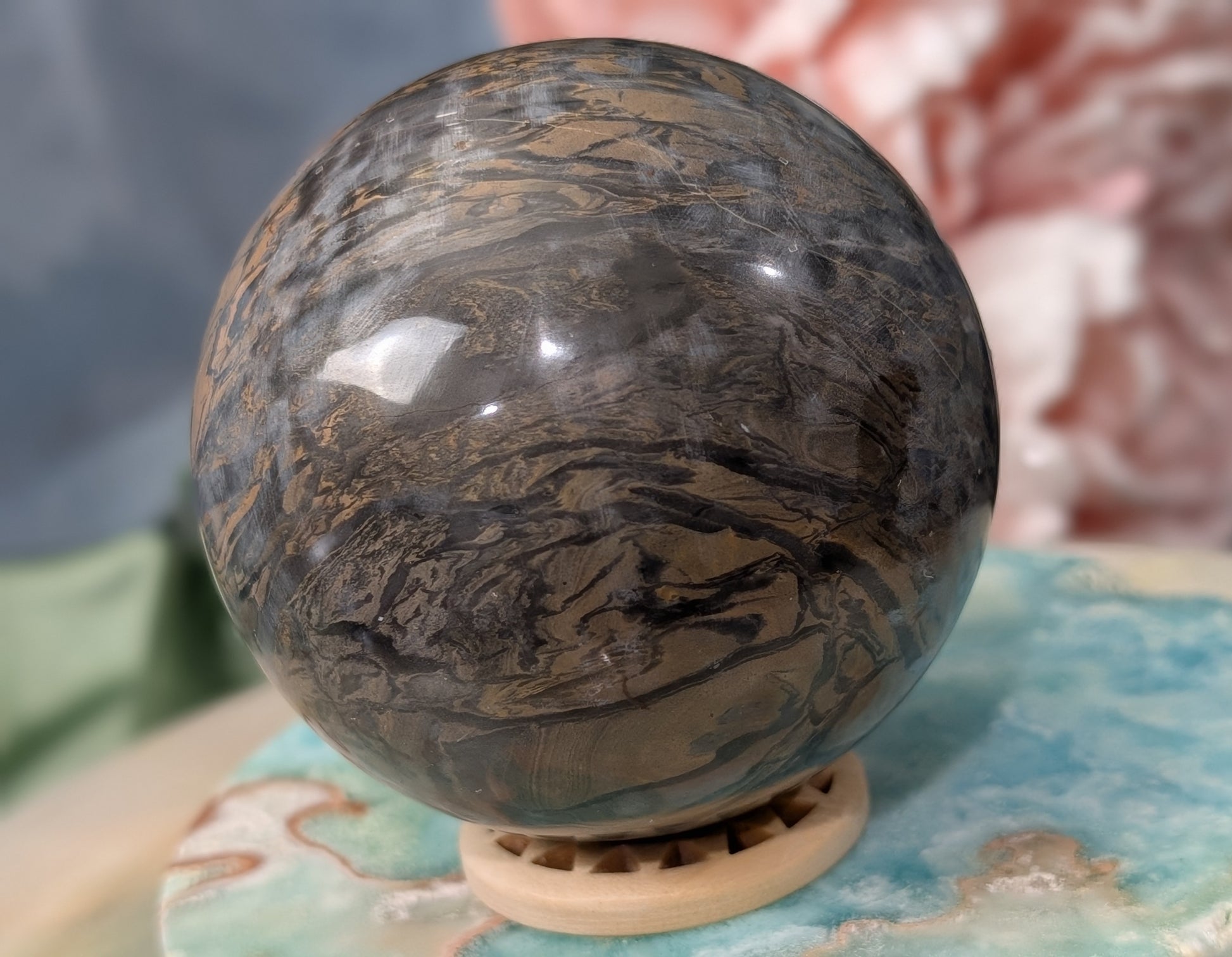 Silver Leaf Jasper Sphere