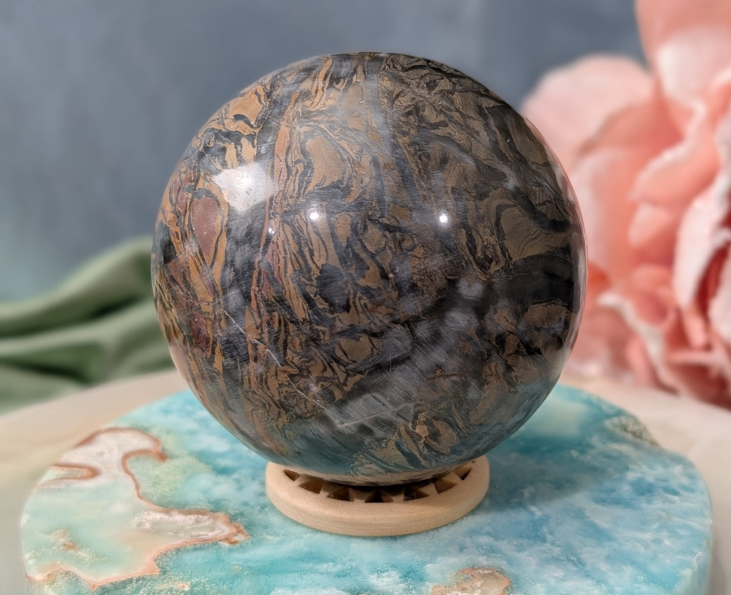 Silver Leaf Jasper Sphere