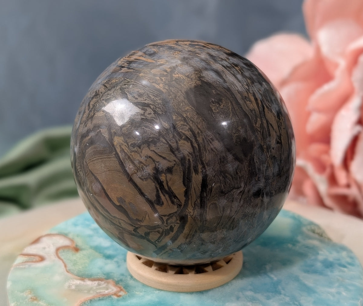 Silver Leaf Jasper Sphere