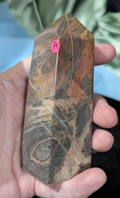 Silver Leaf Jasper Tower
