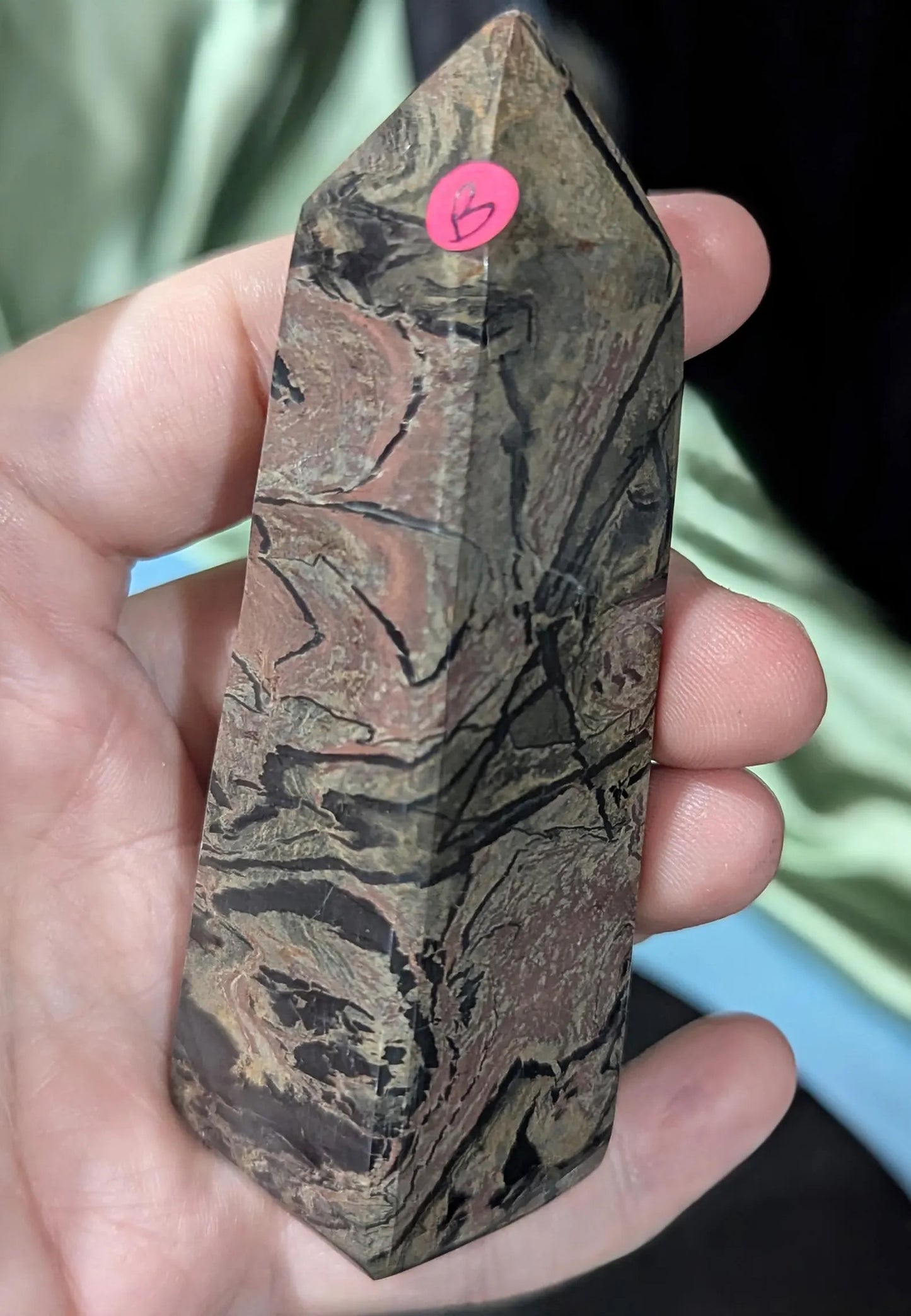 Silver Leaf Jasper Tower
