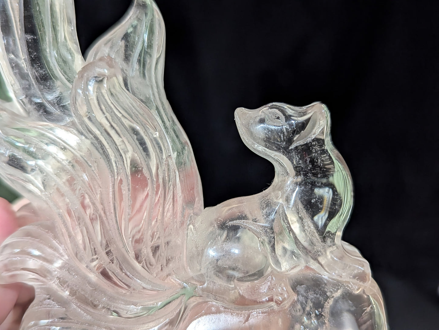 Smoky Quartz Nine Tailed Fox Figurine