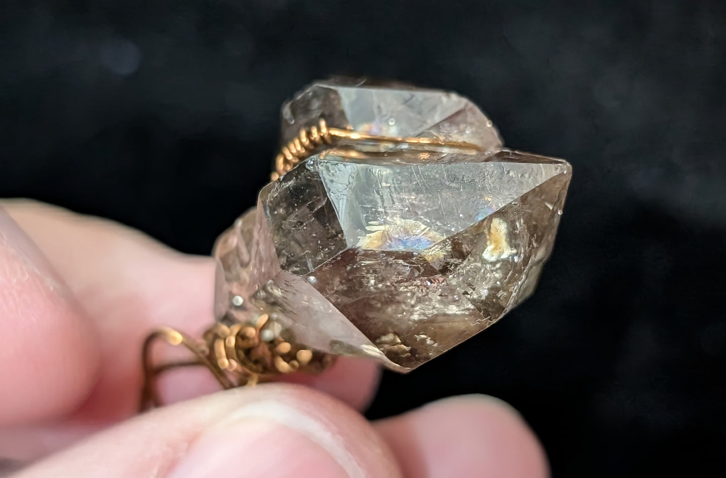 Smoky Window Quartz Wire Wrapped Pendant