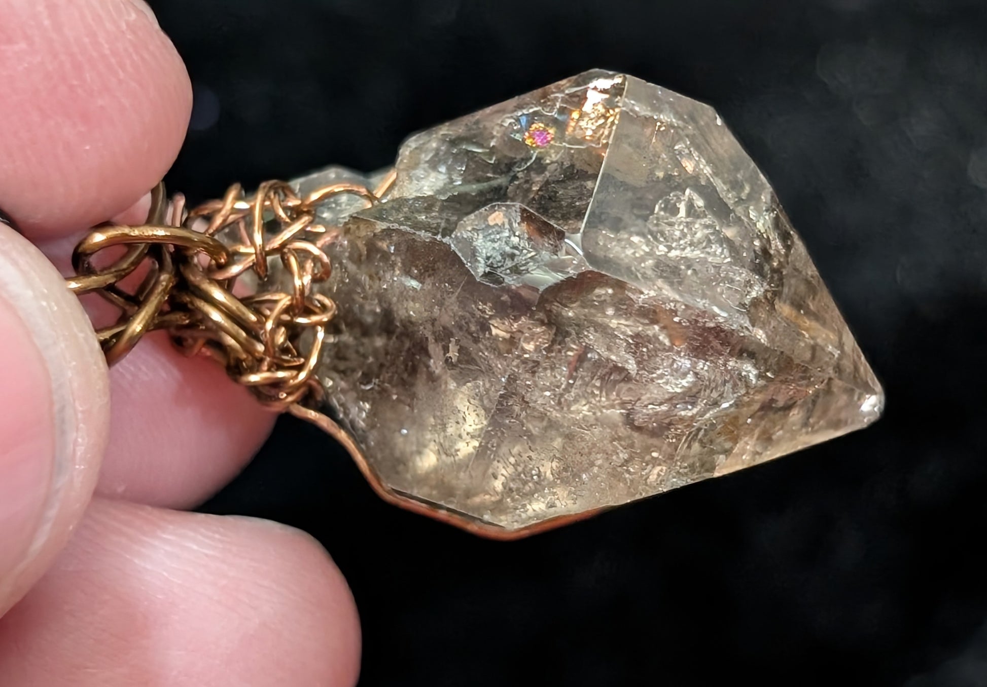 Smoky Window Quartz Wire Wrapped Pendant